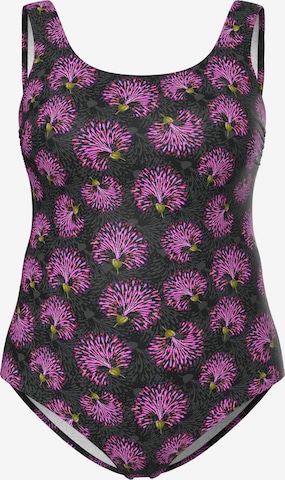 Ulla Popken Bustier Badeanzug in Schwarz: Vorderseite