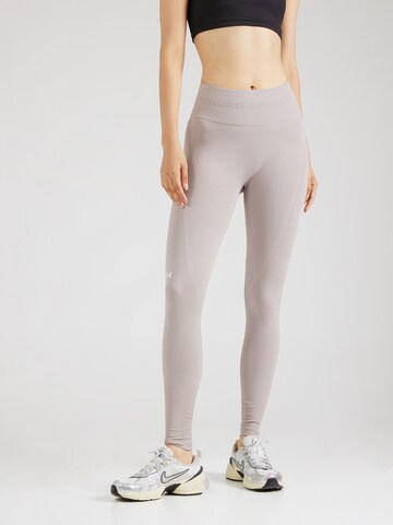 UNDER ARMOUR Skinny Spodnie sportowe w kolorze szary: przód