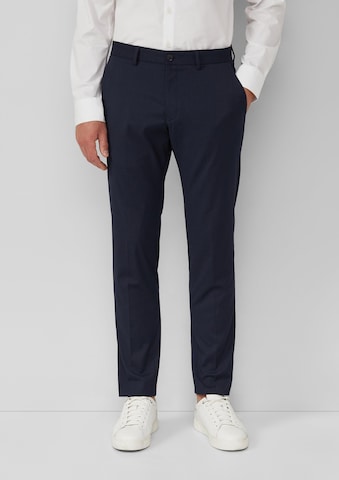 s.Oliver BLACK LABEL Slim fit Trousers with creases in Blue: front
