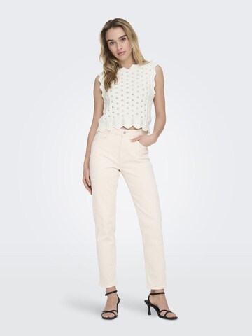 ONLY - Top de punto 'Luna' en blanco