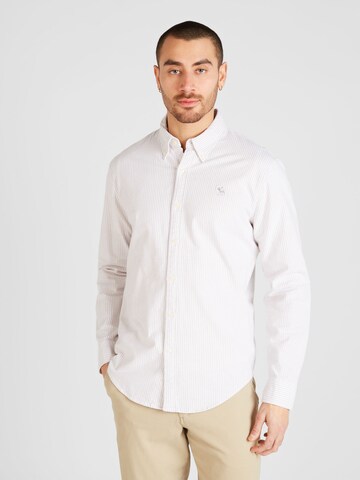 Coupe regular Chemise Abercrombie & Fitch en blanc : devant