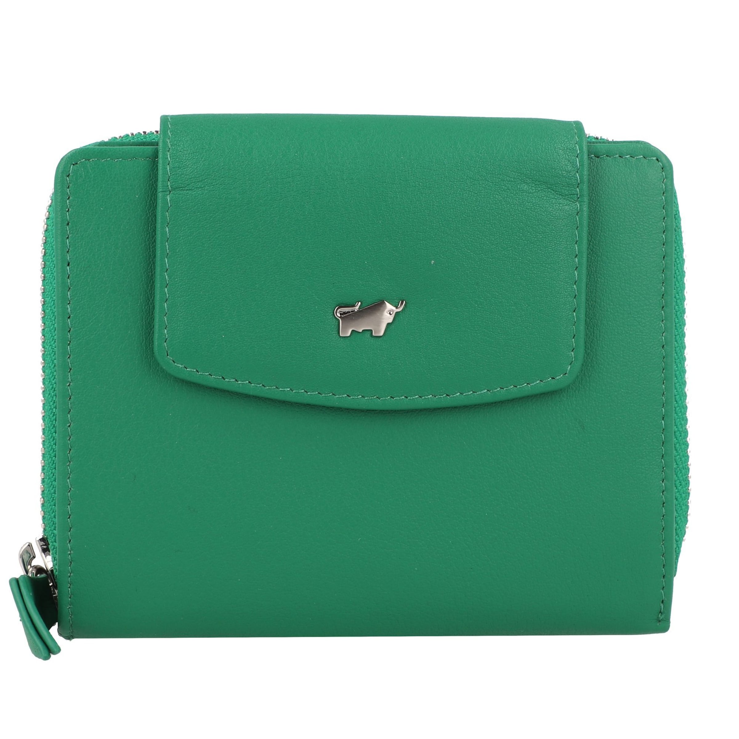 Braun Büffel Wallet 'Joy' in Green: front