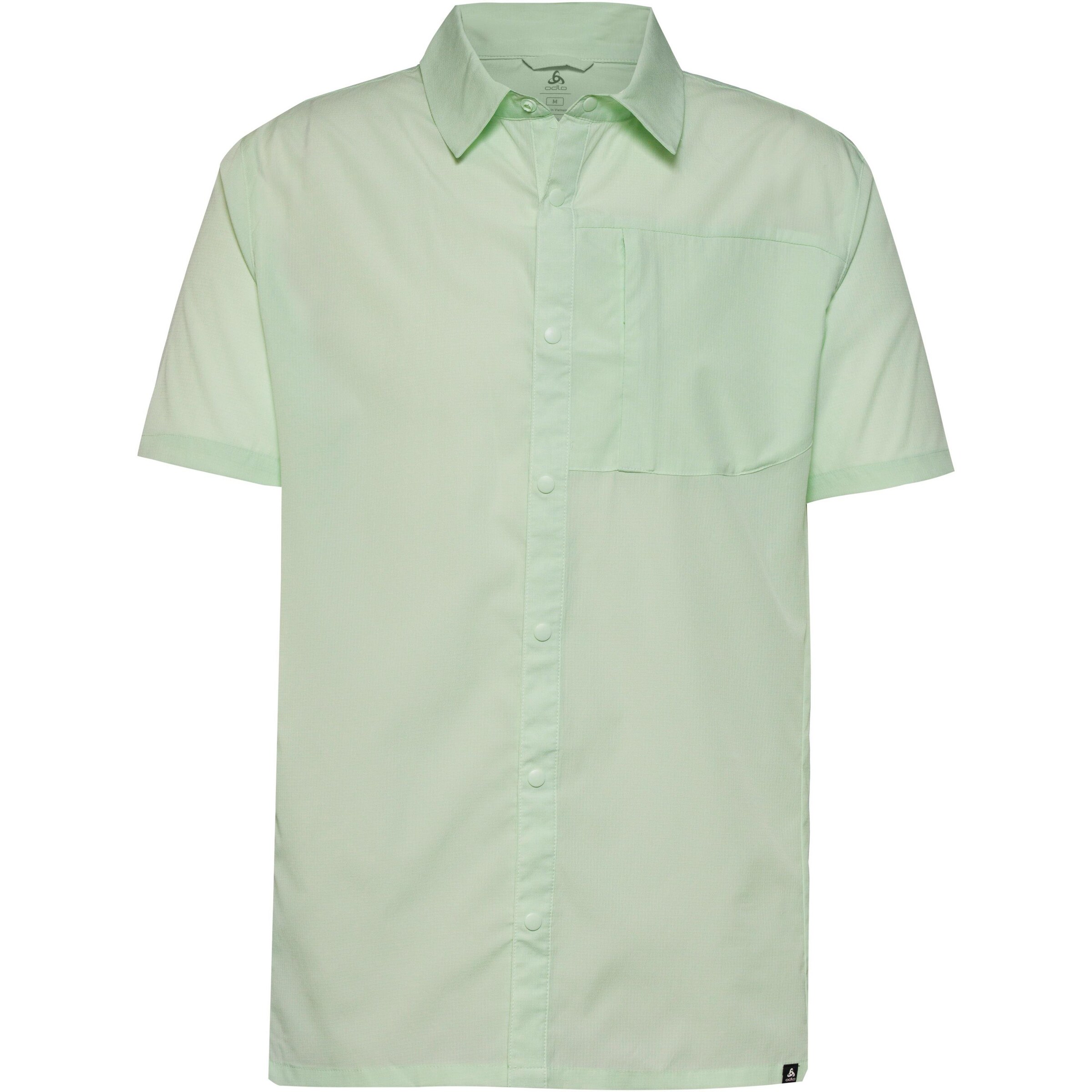 ODLO Athletic Button Up Shirt 'ESSENTIAL' in Green: front