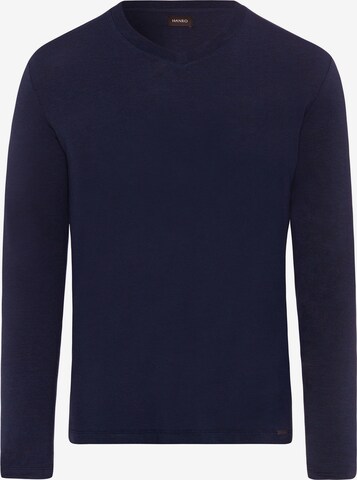 Hanro V-Longsleeve ' Casuals ' in Blau: predná strana