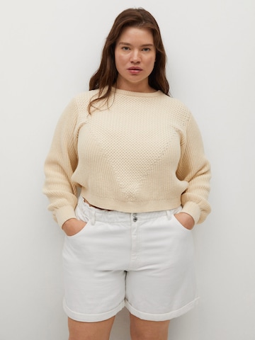 MANGO Loose fit Jeans in White: front