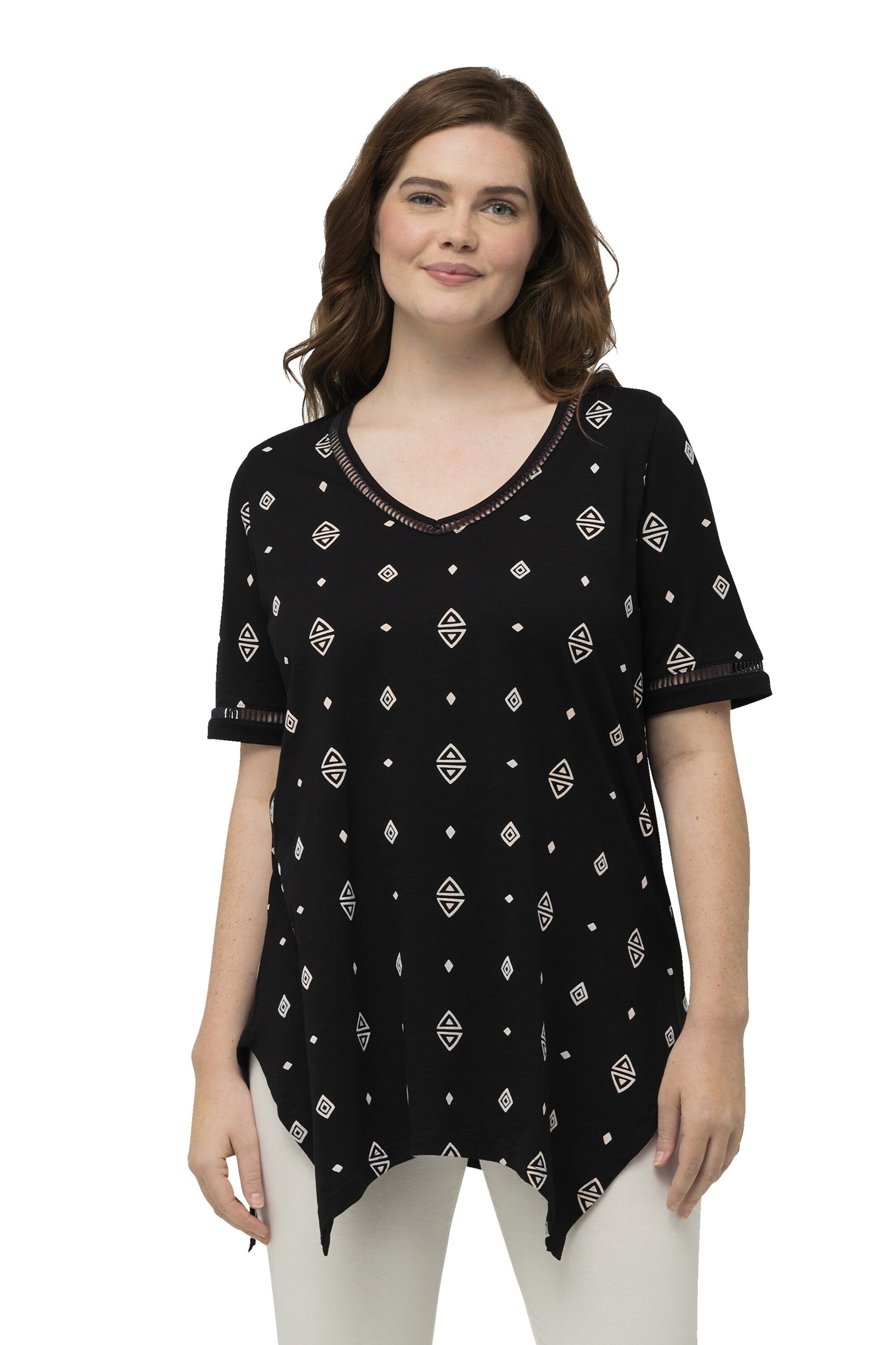 Ulla Popken Shirt in Schwarz: Vorderseite