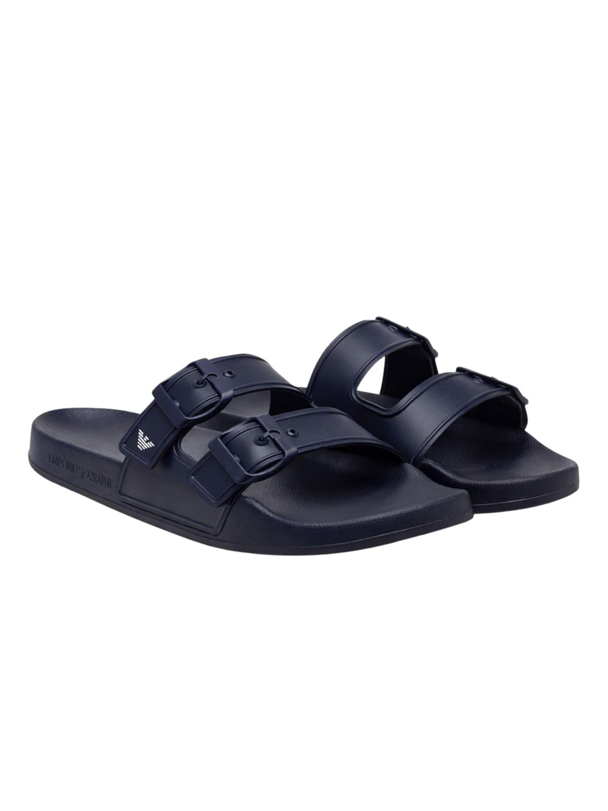 Zoccoletto '? Double-strap slide sandals with buckles' di Emporio Armani in blu