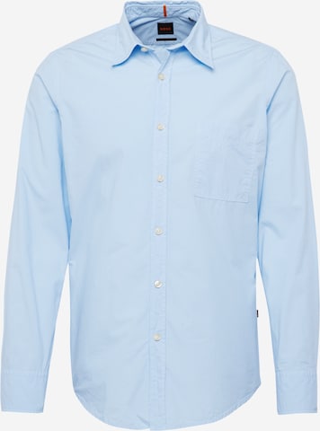 BOSS Orange Regular fit Button Up Shirt 'Relegant 6' in Blue: front