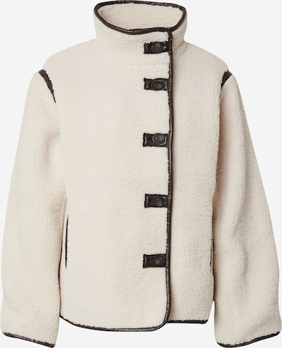 Demisezoninis paltas 'PCAUGUSTA' iš PIECES, spalva – tamsiai ruda / vilnos balta, Prekių apžvalga