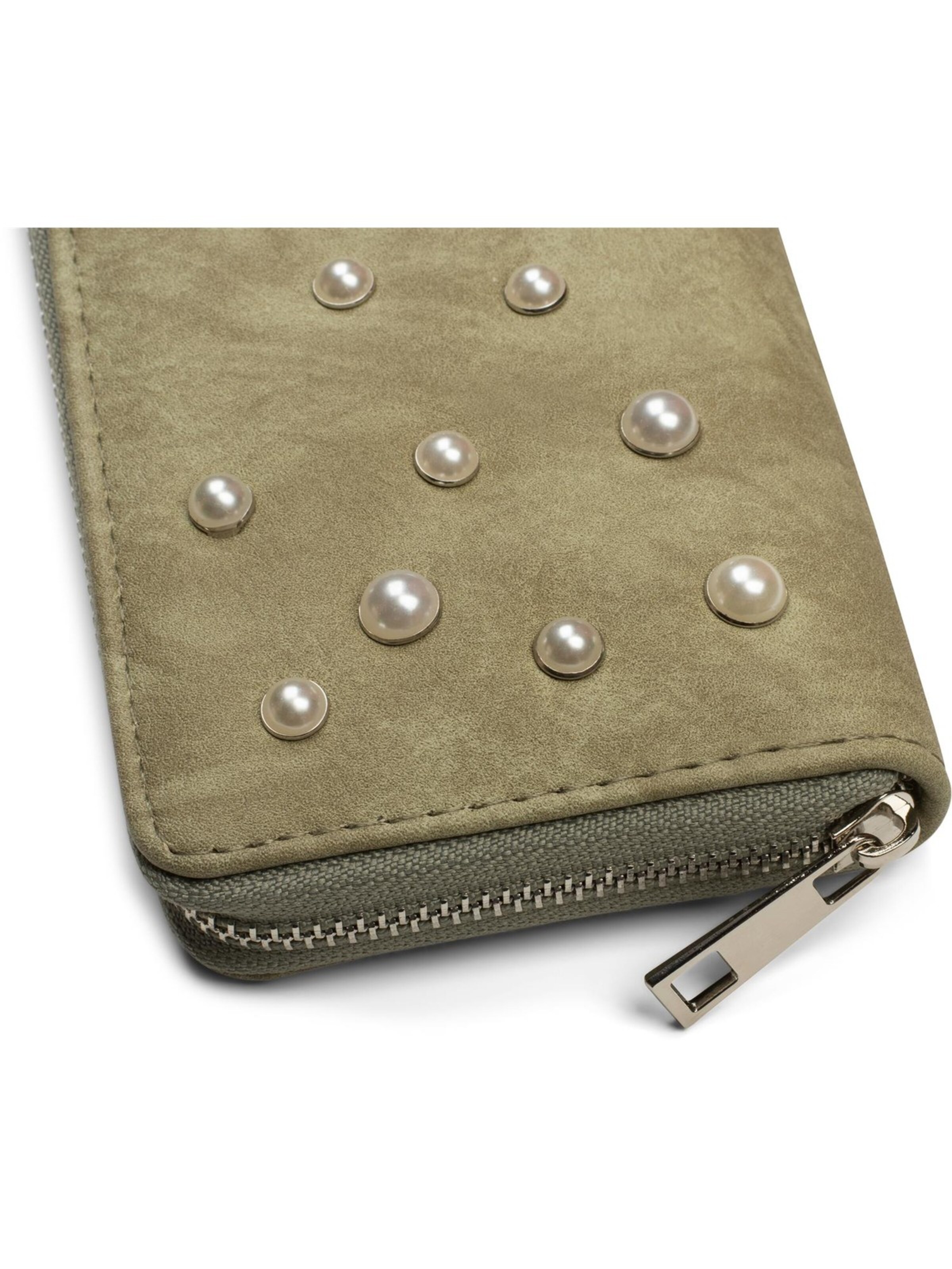 styleBREAKER Portemonnaie 'Geldbörse mit Perlen besetzt'‌‌‌‌‌‌‌ in Grün