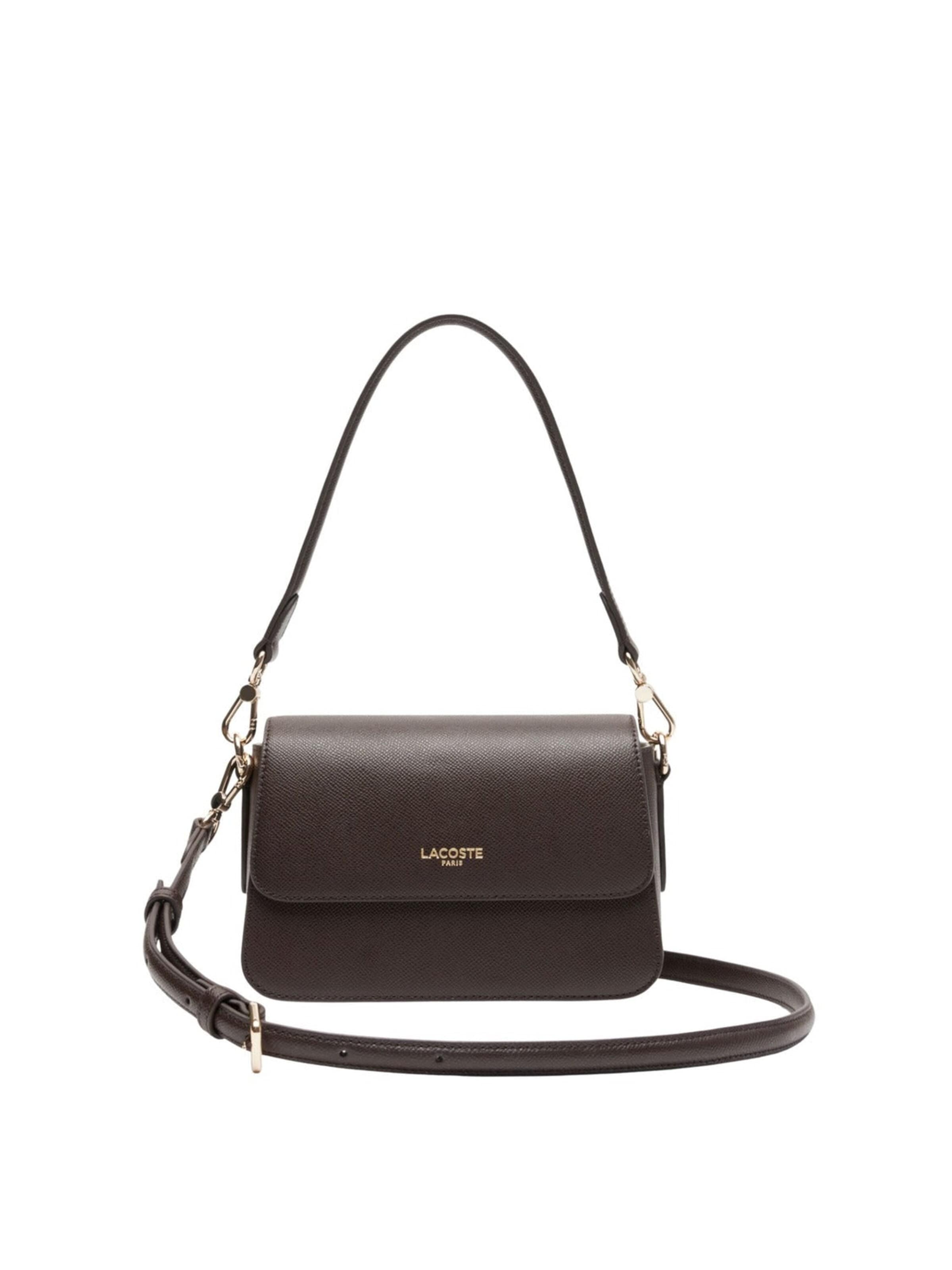 LACOSTE - Bolso de hombro 'Champs-Élysées' en marrón: frente