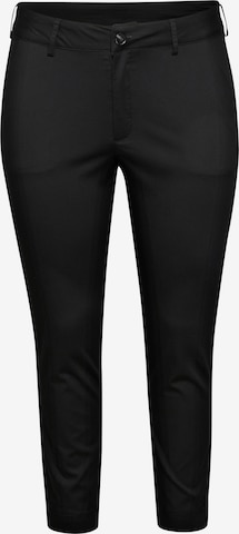 KAFFE CURVE Skinny Chino Pants 'Leana' in Black: front