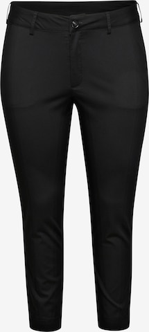 Skinny Pantaloni chino 'Leana' di KAFFE CURVE in nero: frontale