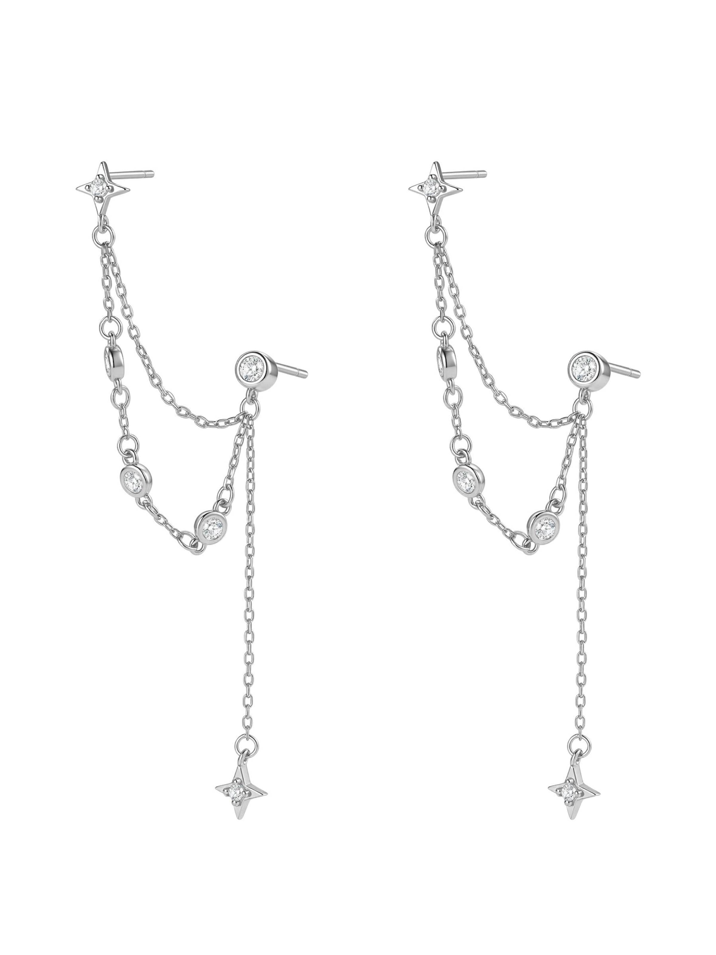 Hey Happiness - Pendientes 'Celestial Star Dangle' en plata