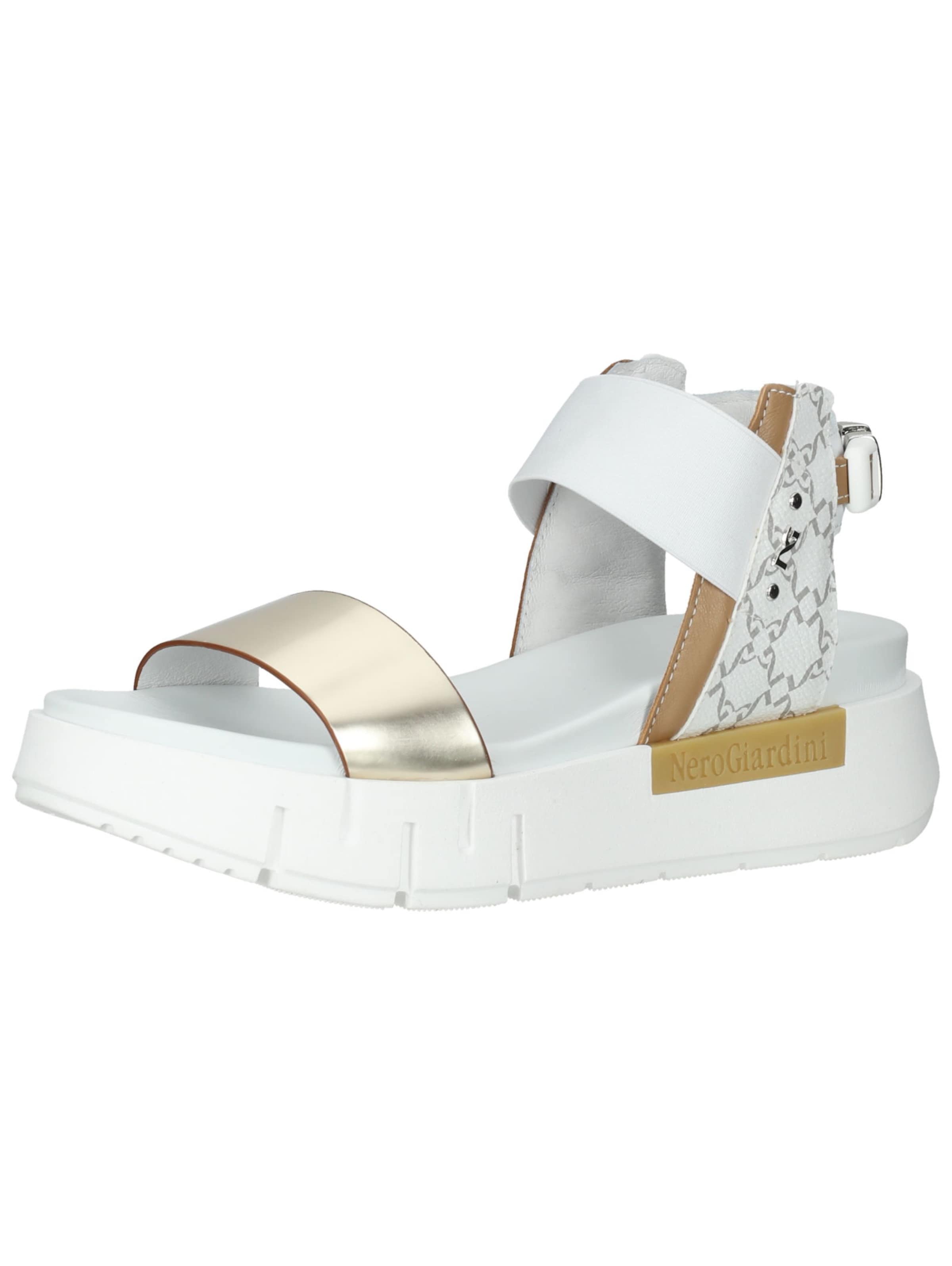Nero Giardini Sandaal in 35 in de kleur Camel / Goud / Lichtgrijs / Wit, Productweergave