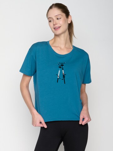 GREENBOMB Shirt 'Bike Romantic ' in Blauw: voorkant
