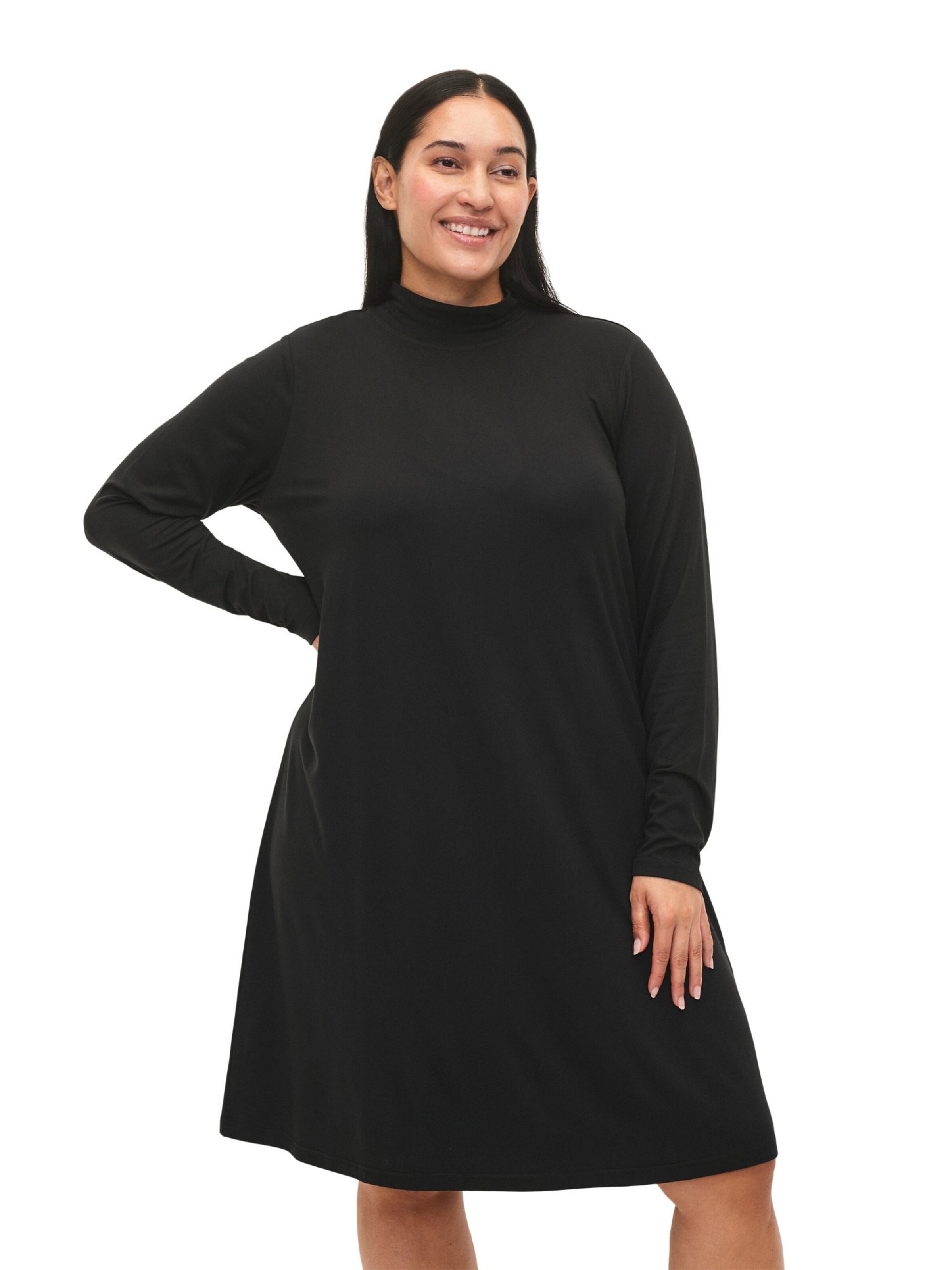 Robe 'Daje' Flash by Zizzi en noir : devant
