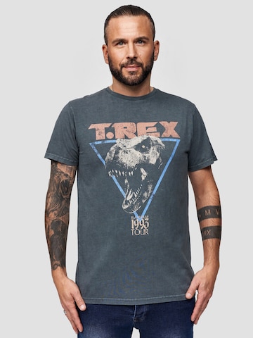 Recovered Shirt 'Jurassic Park T-Rex' in Grey: front