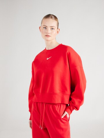 Nike SportswearSweater majica 'Phoenix Fleece' - crvena boja: prednji dio