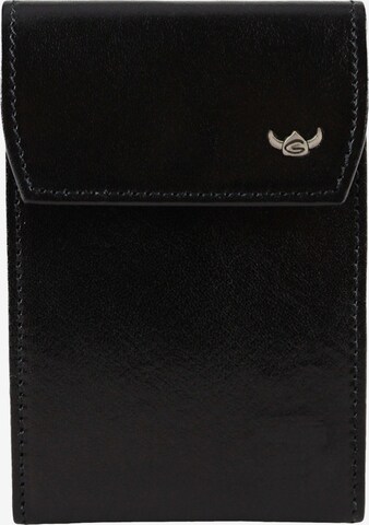 GOLDEN HEAD Wallet in Black: front