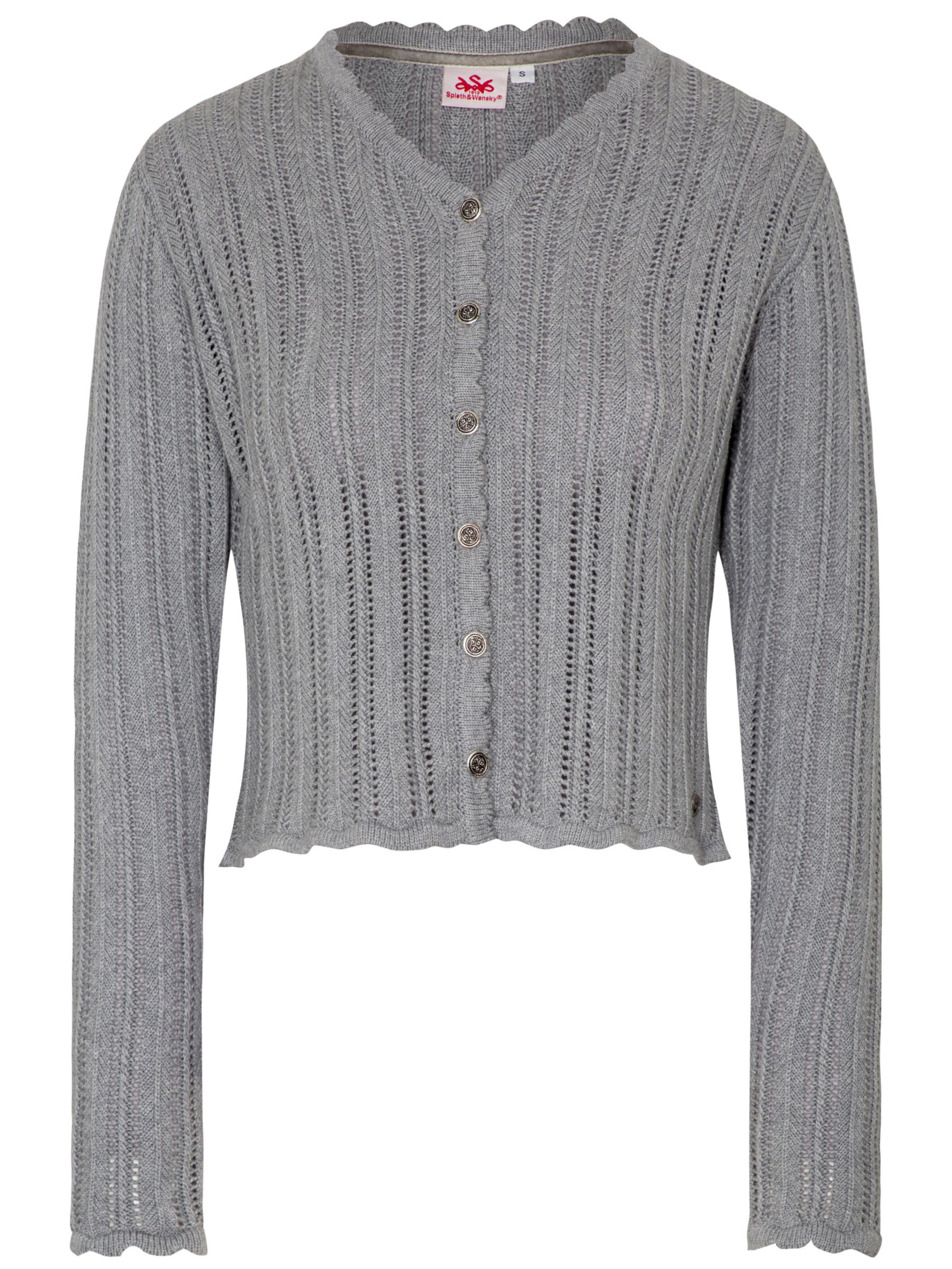 SPIETH & WENSKY Strickjacke 'Edis' in Grau: Vorderseite