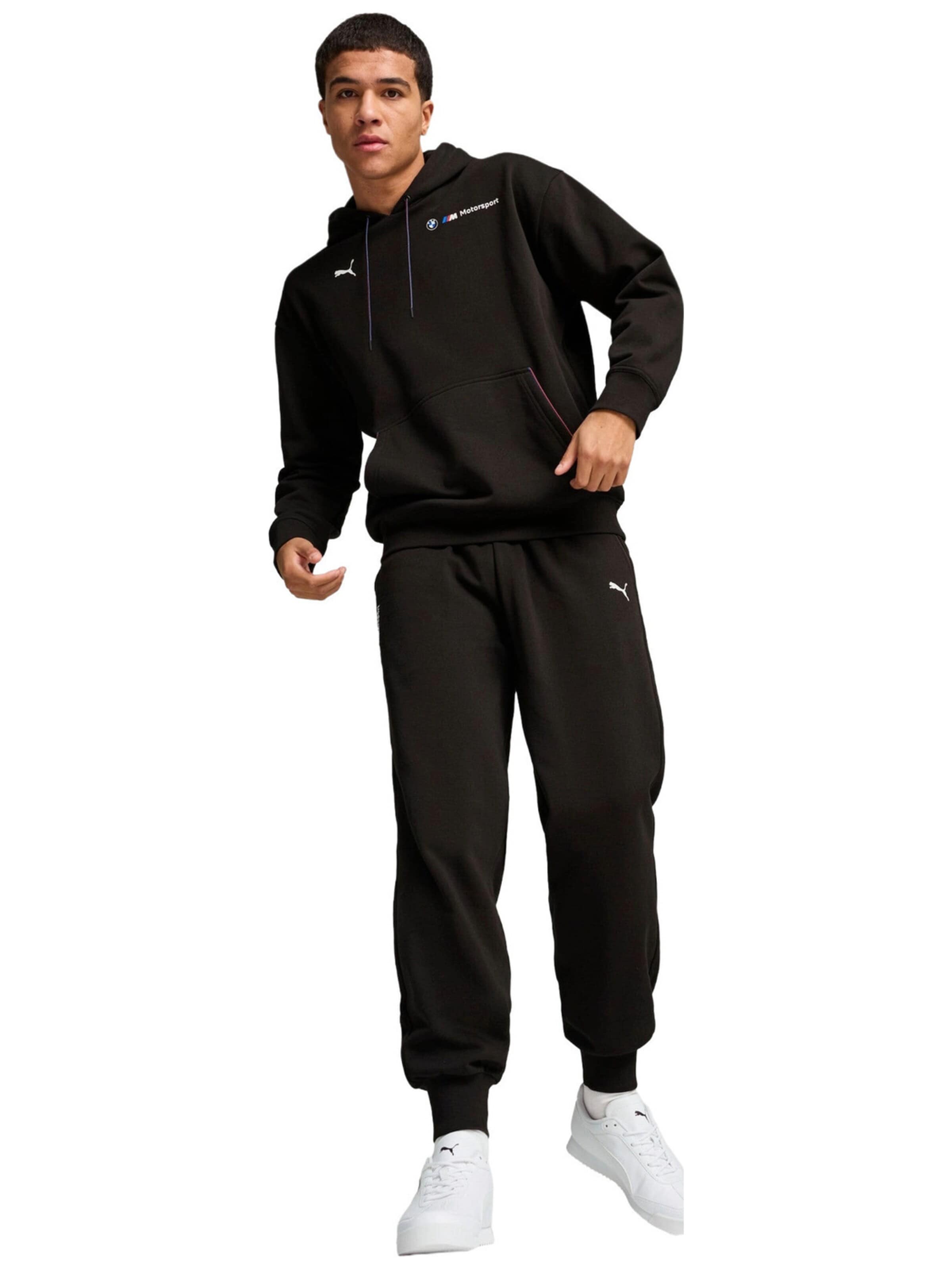 regular Pantaloni sportivi 'Puma Bmw Mms Ess Pants Fleece' di PUMA in nero: frontale