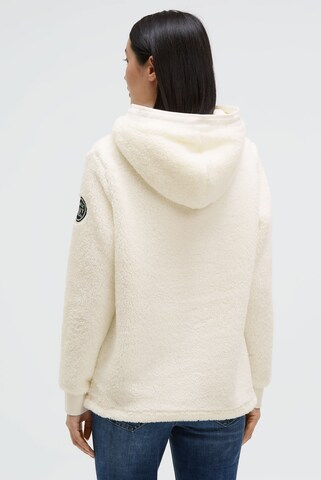 Soccx Hoodie aus Sherpa-Fleece mit Label Patch in Weiß