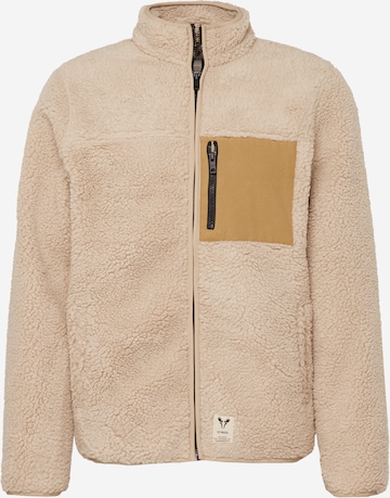 Fat Moose Fleece jas 'Hugh' in Beige: voorkant