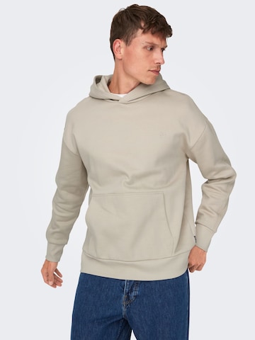 Only & Sons Slim fit Sweatshirt 'Dan' in Beige