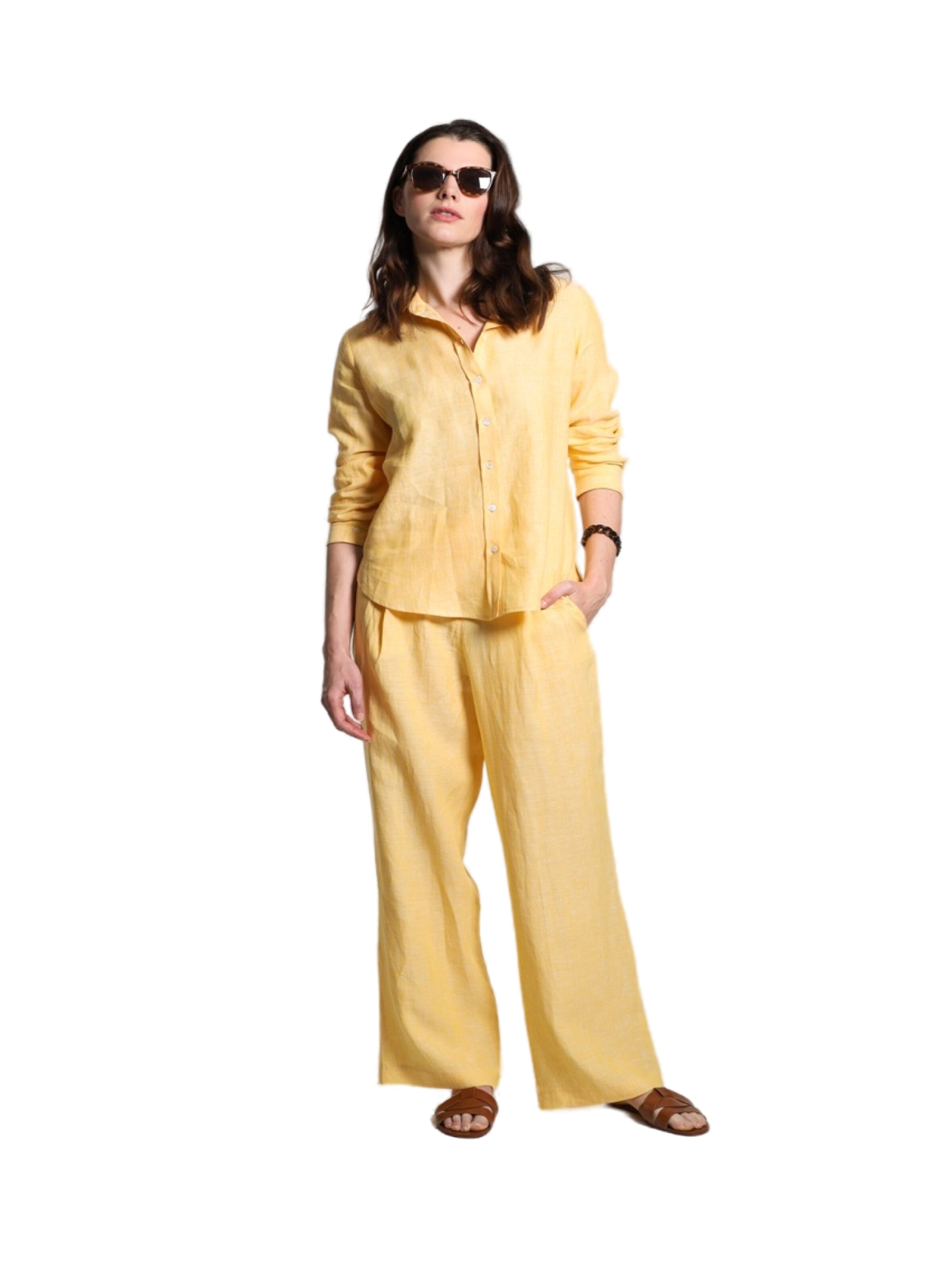 Wide leg Pantaloni 'Philine' di WEARABLE STORIES in giallo