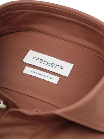 Profuomo Slim fit Overhemd 'Japanese Knitted' in Rood