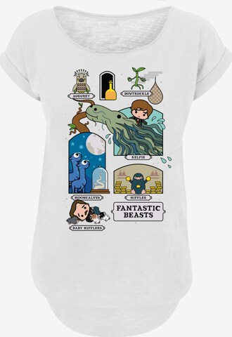 T-shirt 'Fantastic Beasts 2 Chibi Newt' F4NT4STIC en blanc : devant