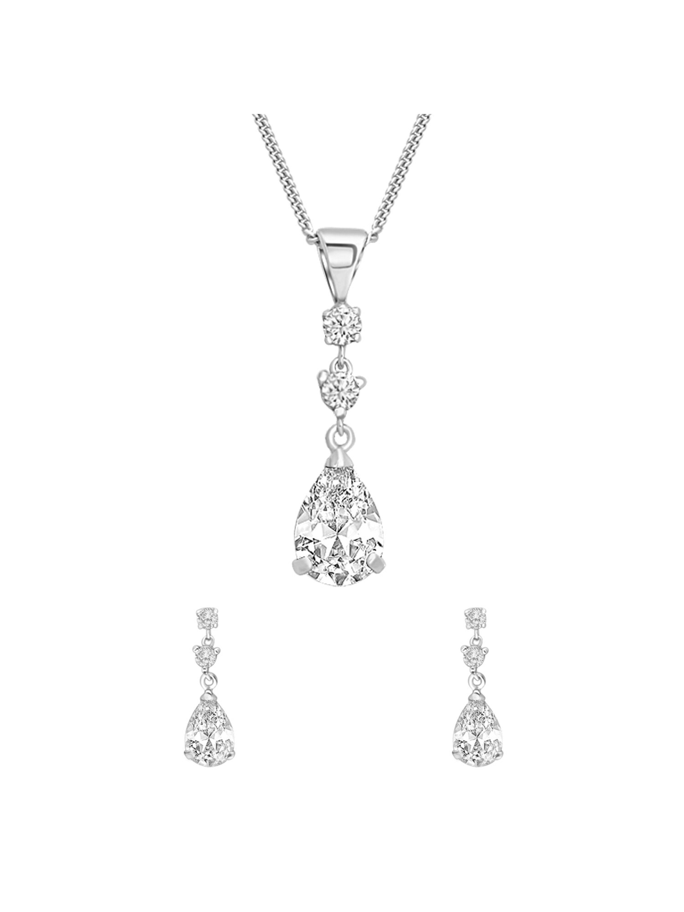 Lucardi Jewelry set in Silver: front