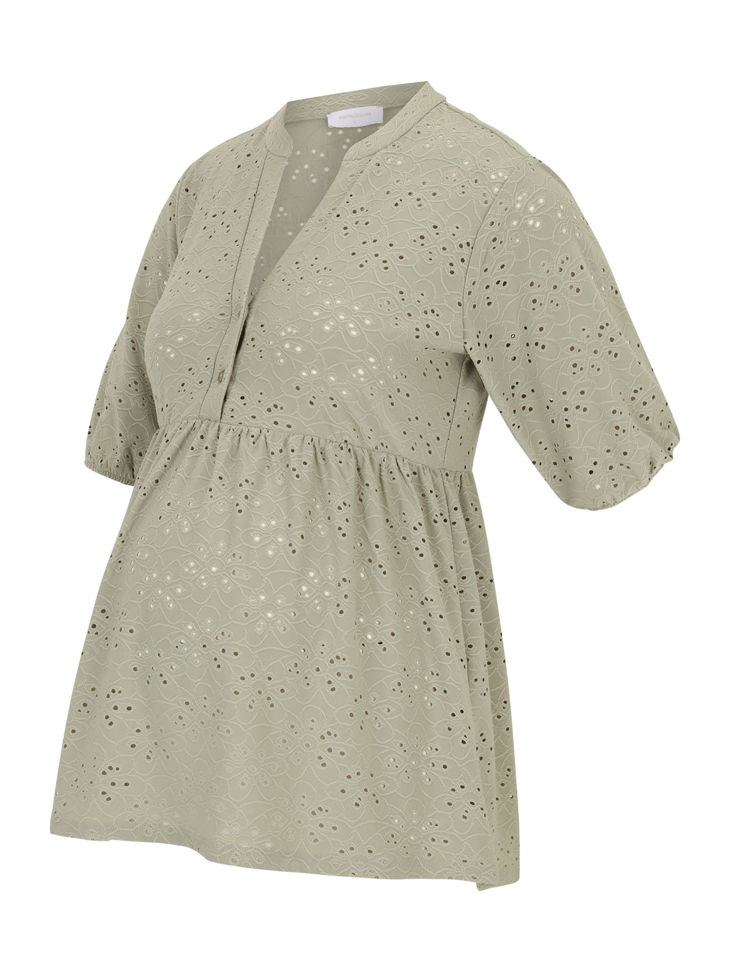 MAMALICIOUS Blouse 'MLANNALINE LIA' in Green: front