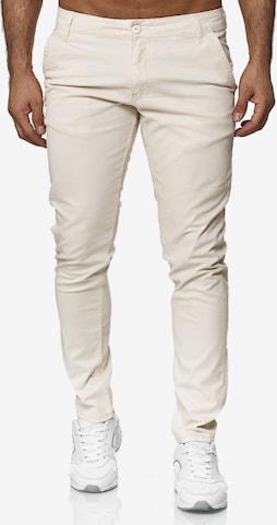 Coupe slim Pantalon chino '19530' Tazzio en beige : devant