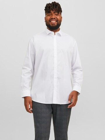 Jack & Jones Plus Regular fit Button Up Shirt in White: front