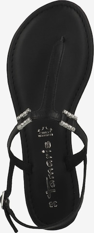 TAMARIS T-Bar Sandals in Black