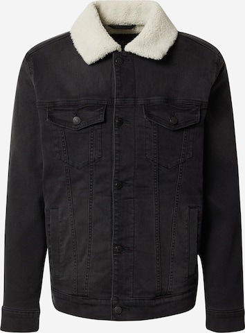 HOLLISTER Between-season jacket 'SHERPA LINED TRUCKER' in Black: front