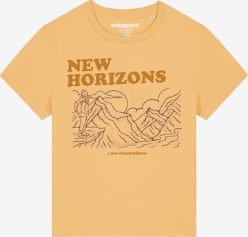 T-shirt 'New Horizons Are Everywhere' Watapparel en jaune : devant