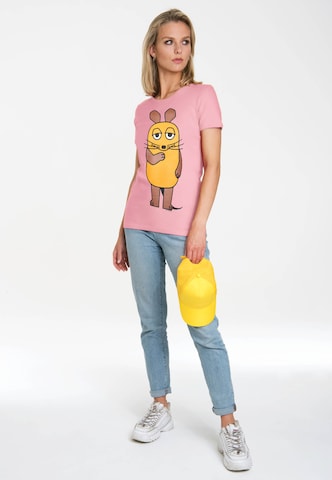 LOGOSHIRT T-Shirt 'Die Sendung mit der Maus' in Pink