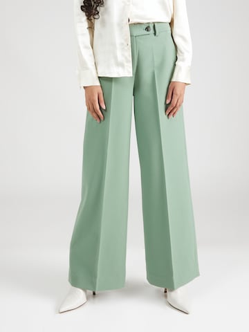 Wide leg Pantaloni con piega frontale 'Harper' di Lovechild 1979 in verde: frontale