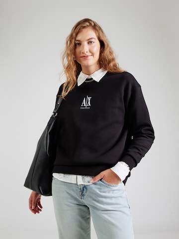 ARMANI EXCHANGE Суичър в черно: отпред