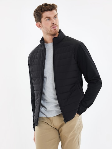 Threadbare Between-Season Jacket 'Luxe' in Black: front