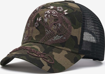 Cappello da baseball 'Snakes' di Ed Hardy in verde: frontale
