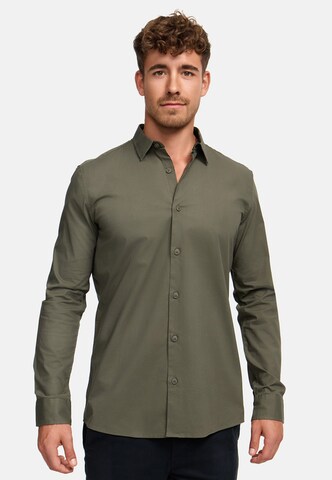 INDICODE JEANS Regular fit Overhemd 'Kamby' in Groen: voorkant