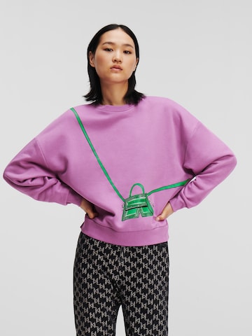 Karl LagerfeldSweater majica 'IKON' - ljubičasta boja: prednji dio