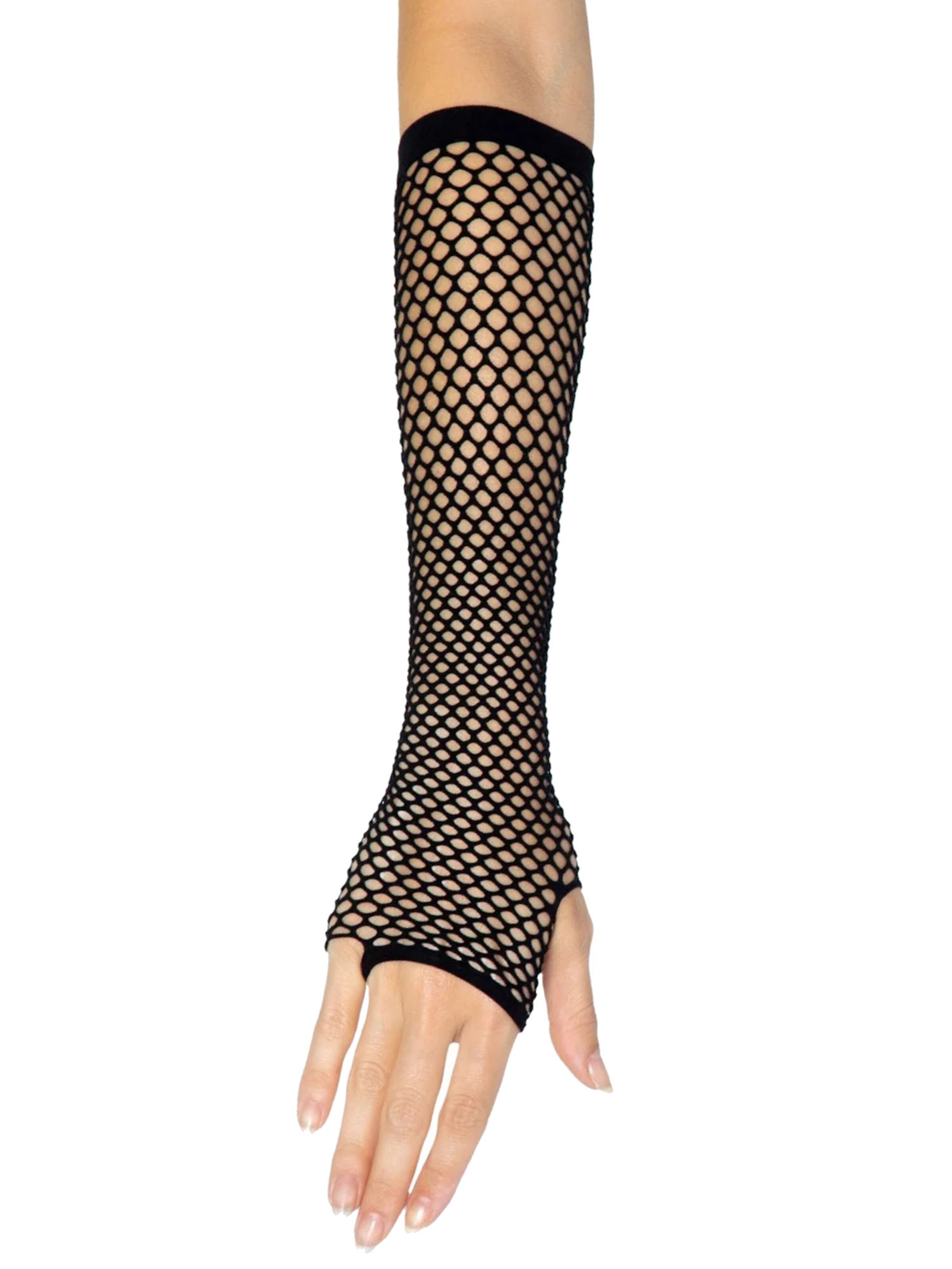 Dirndline Fingerless Gloves in Black: front