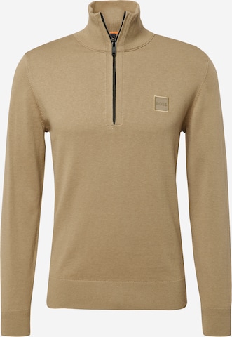 Pull-over 'Kanobix' BOSS Orange en beige : devant