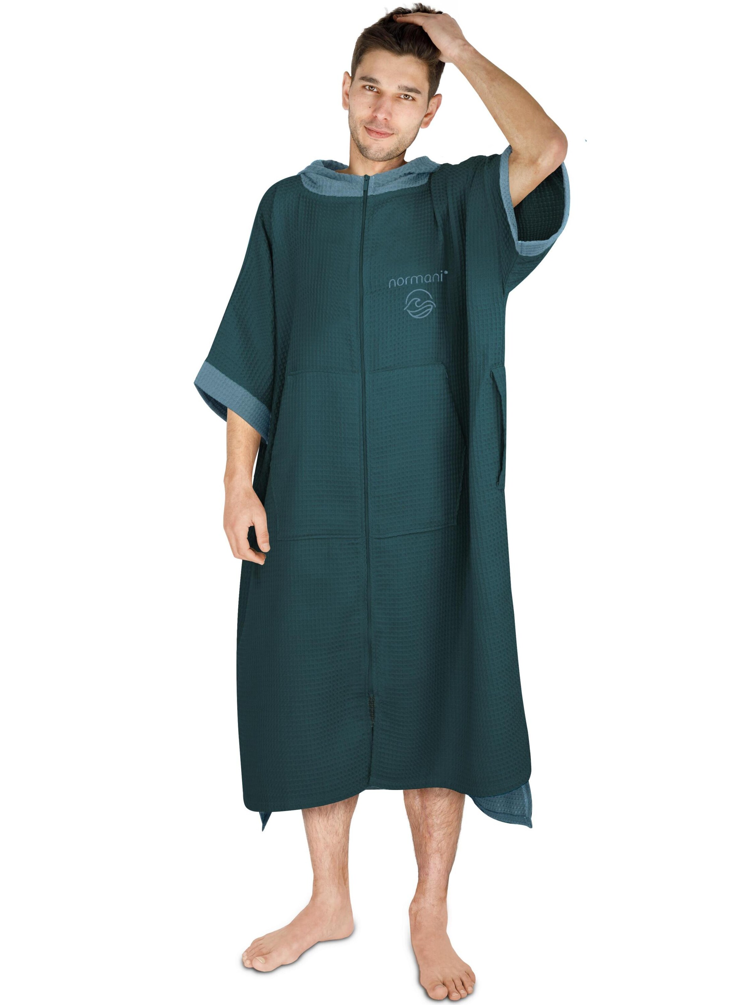 Peignoir long normani en bleu