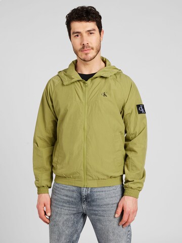 Veste mi-saison Calvin Klein Jeans en vert : devant